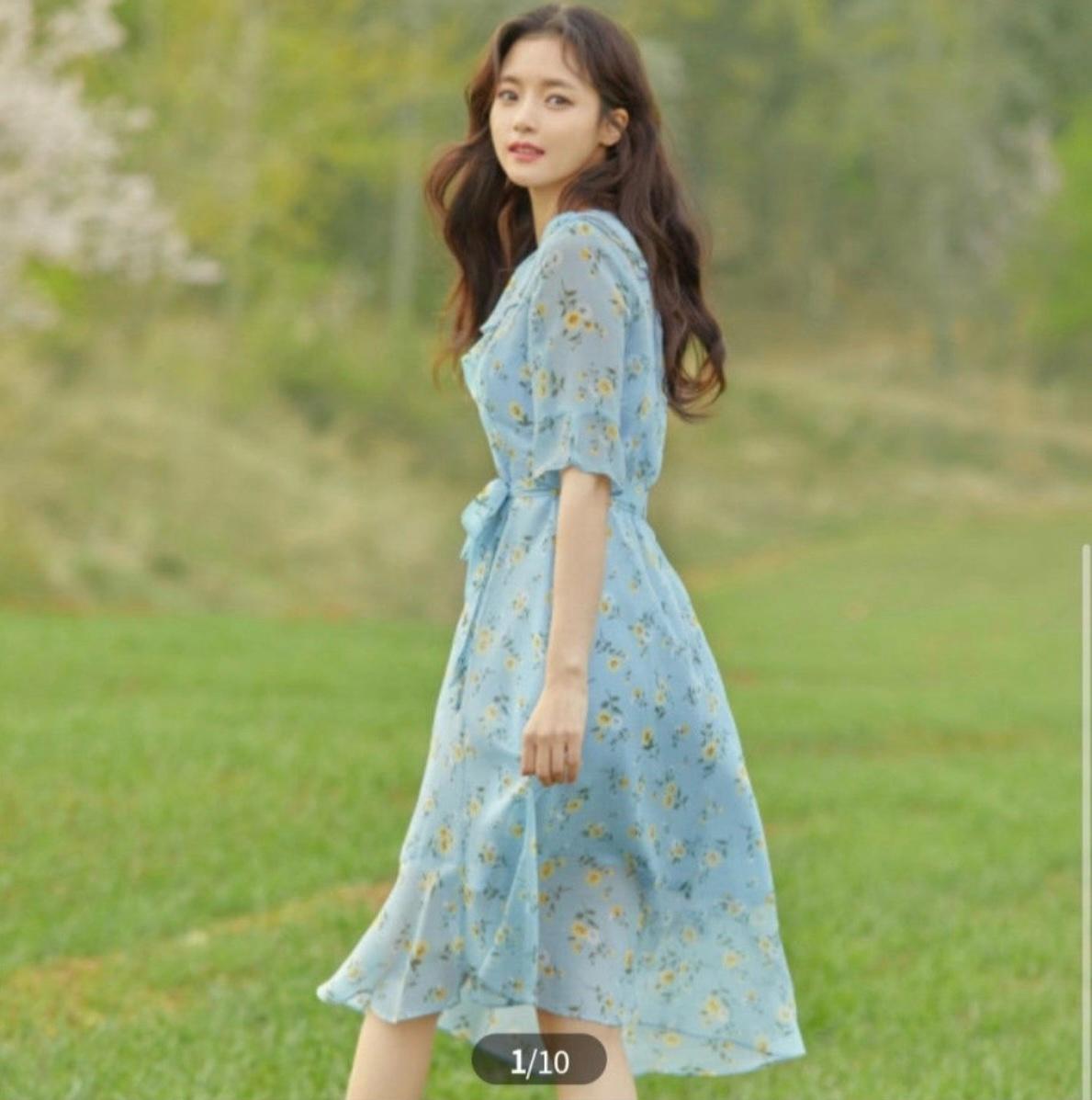 로엠 플라워 벨티드 원피스 5