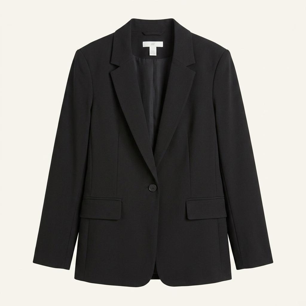 H&M 블랙 싱글 버튼 기본 자켓 1