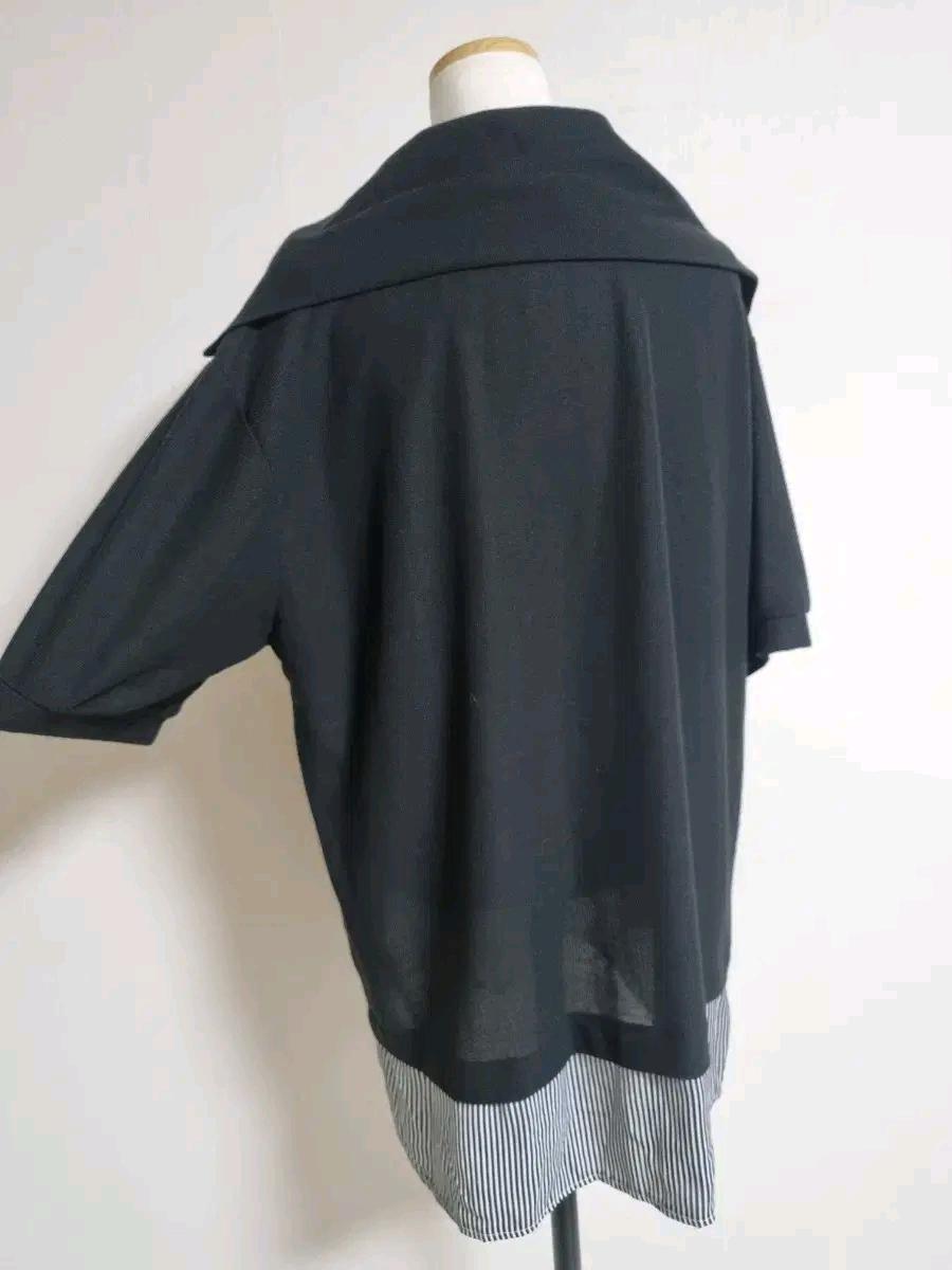 T54 블랙 카라 반팔 셔츠 레이어드 티셔츠 4