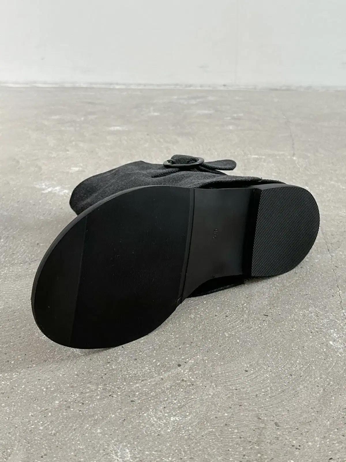 @9469 폴드오버쪼리 1.5cm 버클 린넨부츠 250 블랙-새상품 9