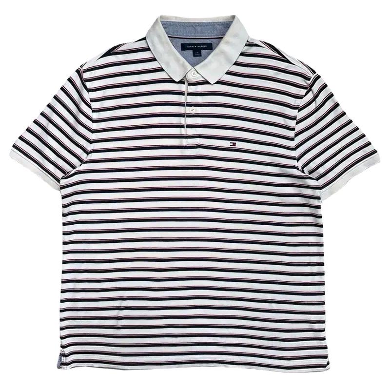 TOMMY HILFIGER PK 스트라이프 카라티 화이트 L/G 2