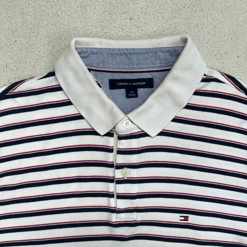 TOMMY HILFIGER PK 스트라이프 카라티 화이트 L/G 3