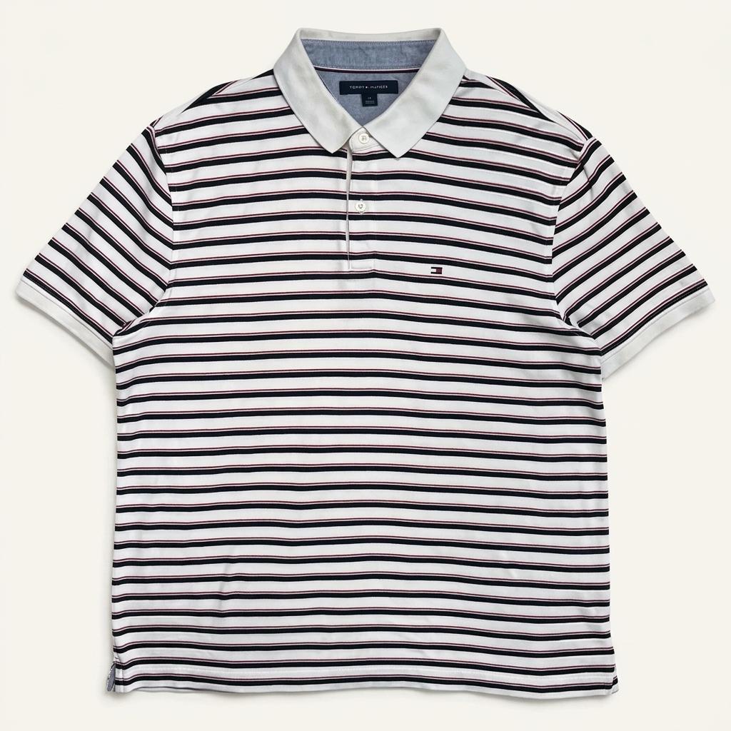 TOMMY HILFIGER PK 스트라이프 카라티 화이트 L/G 1