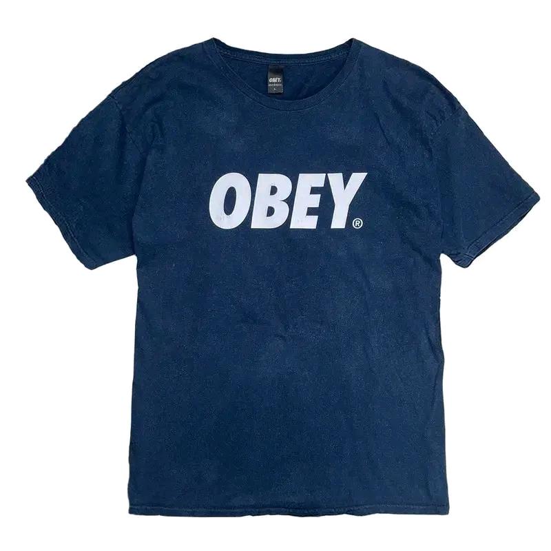 OBEY 빅로고 프린팅 티셔츠 네이비 L 2