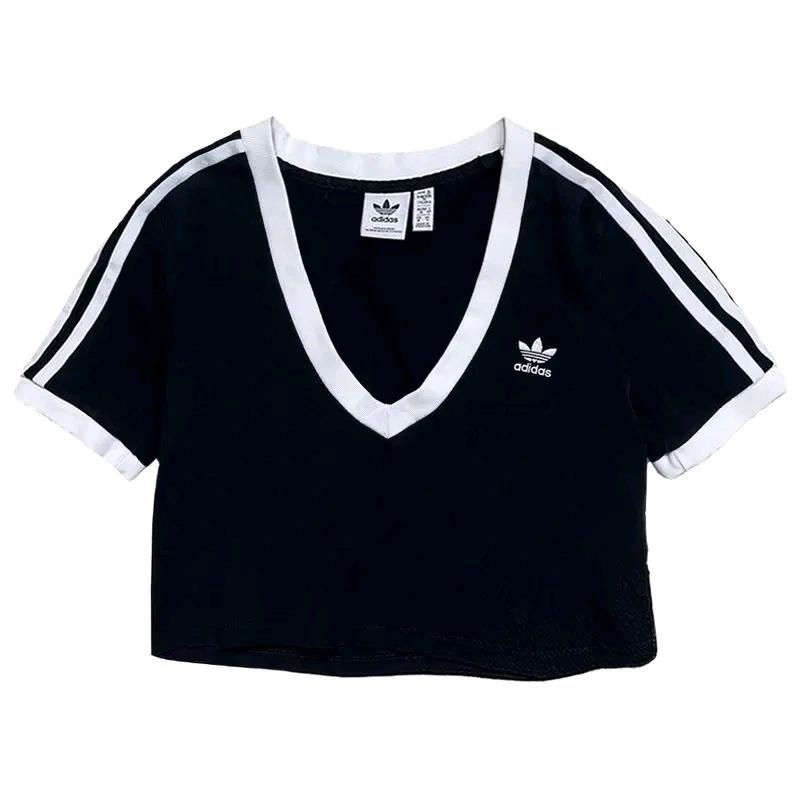 ADIDAS 브이넥 링거 크롭티 블랙 M 2