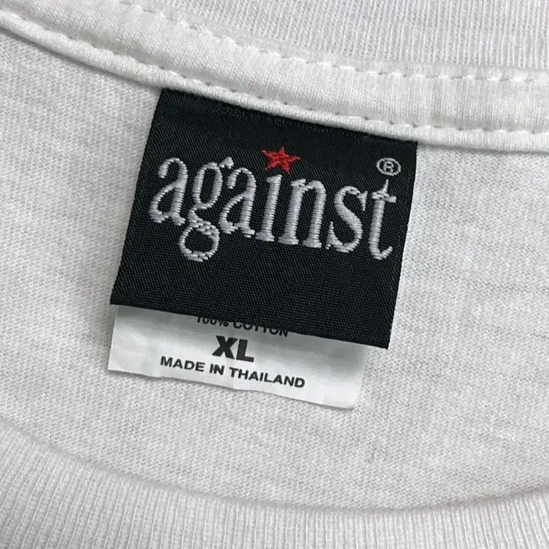 AGAINST 너바나 엔젤그래픽 티셔츠 화이트 XL 4