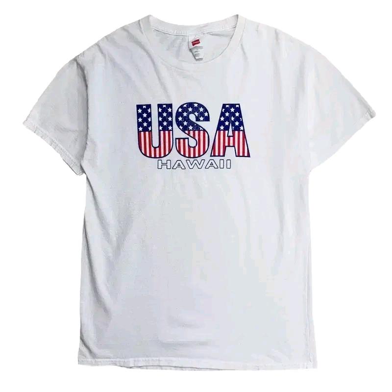 HANES USA 하와이 반팔티 M 2