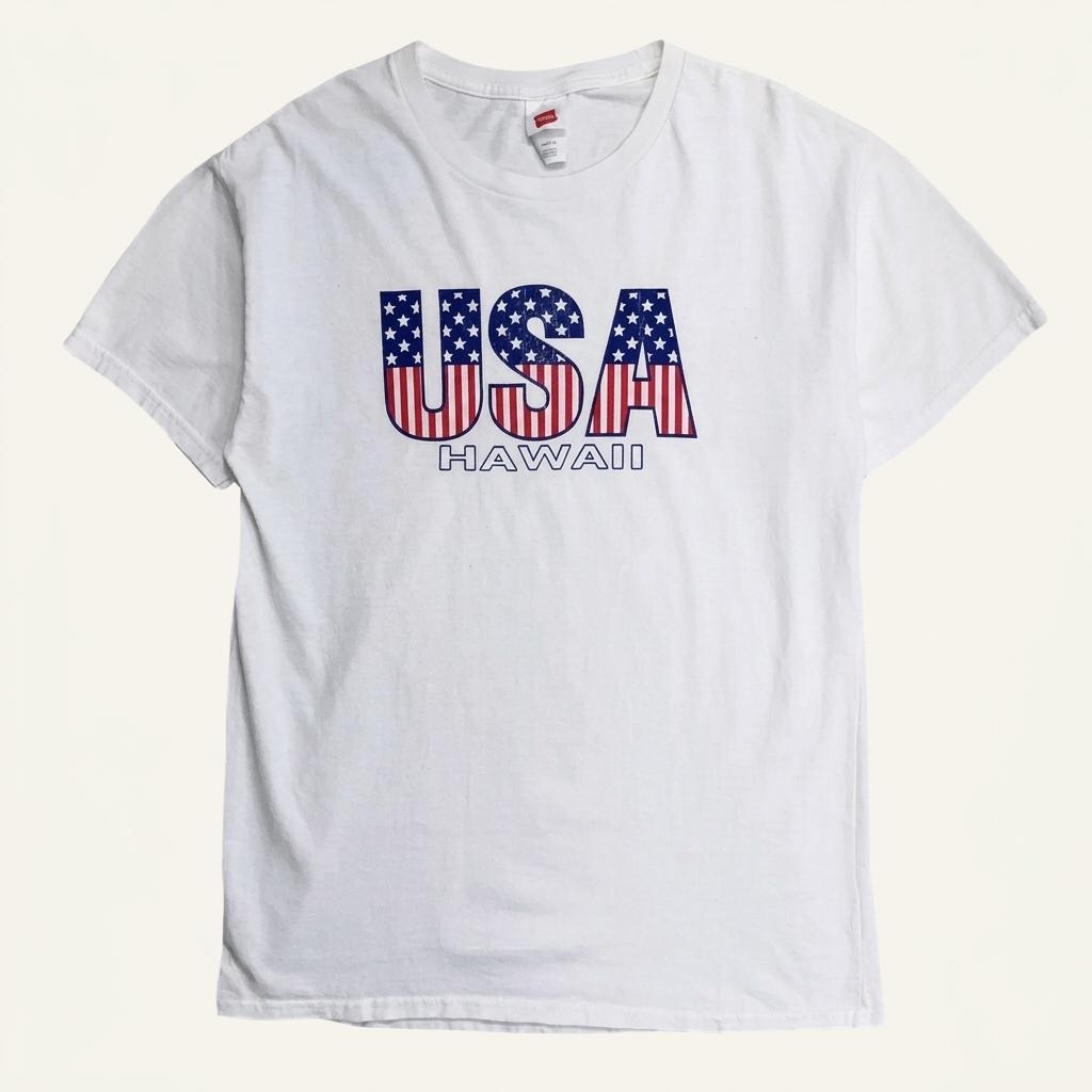 HANES USA 하와이 반팔티 M 1