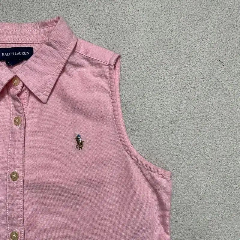RALPH LAUREN 걸즈 슬리브리스 핑크 셔츠 OS 4