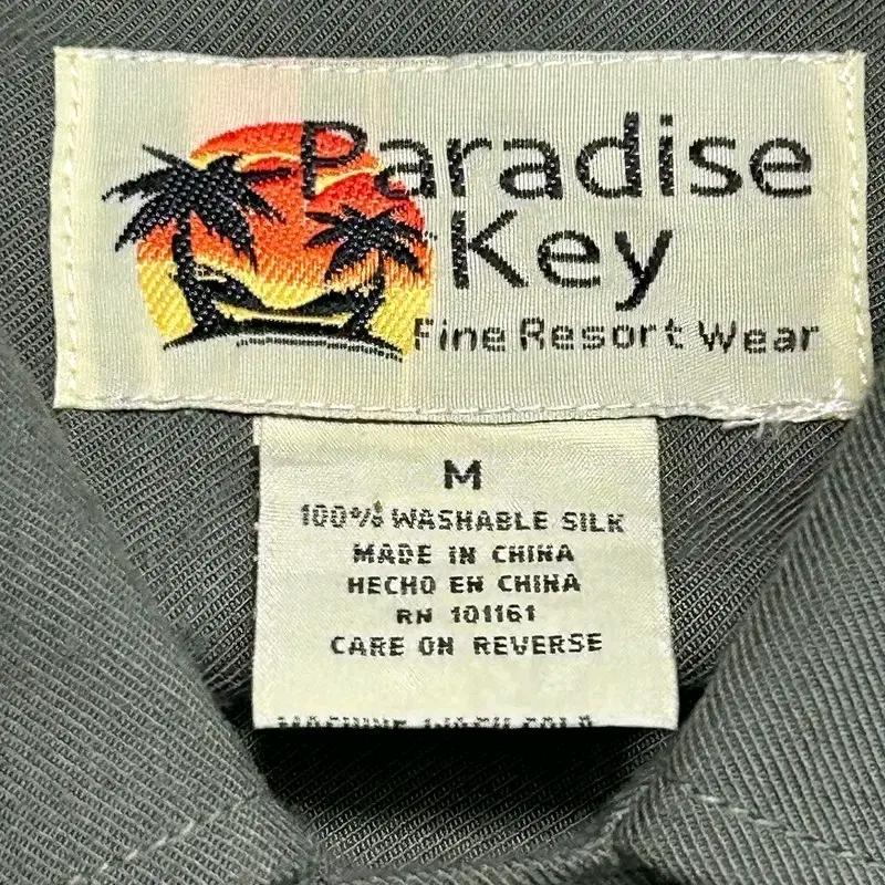 PARADISE KEY 밤부 자수 반팔 셔츠 M 6