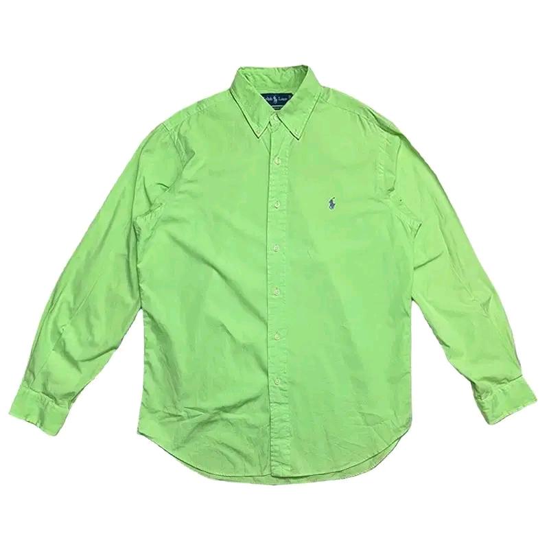 PO\LO RALPH LAUREN 네온그린 옥스포드 셔츠 M 2