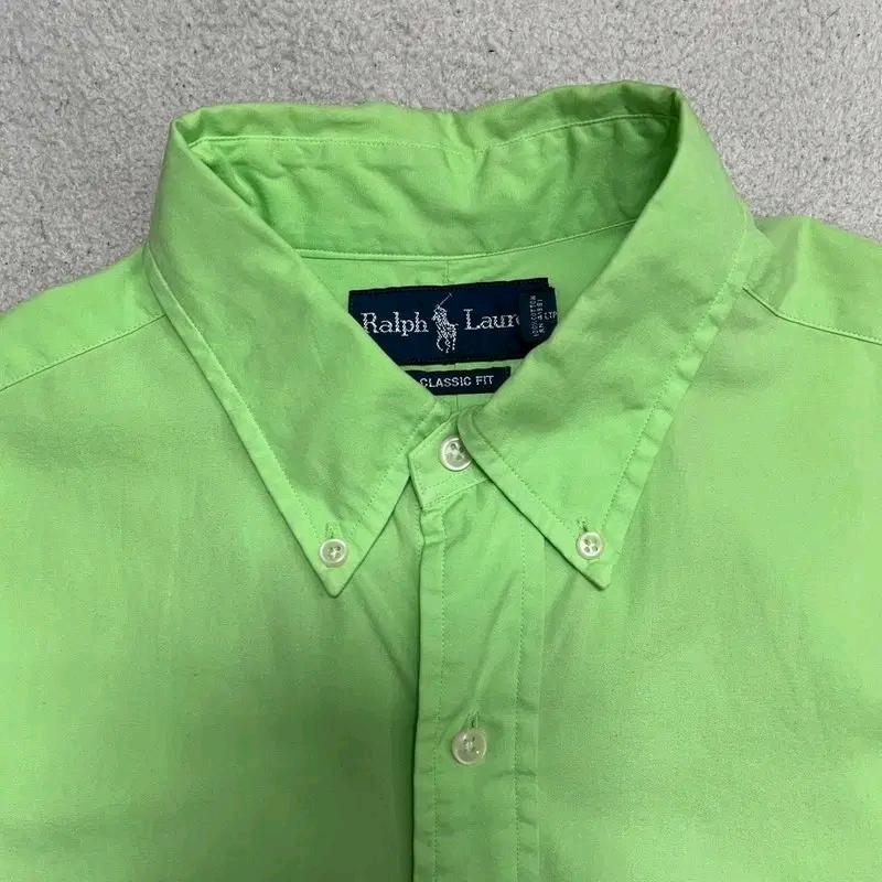 PO\LO RALPH LAUREN 네온그린 옥스포드 셔츠 M 5