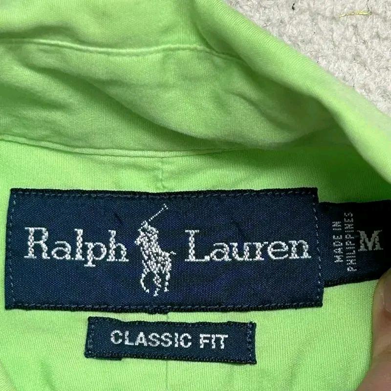PO\LO RALPH LAUREN 네온그린 옥스포드 셔츠 M 7
