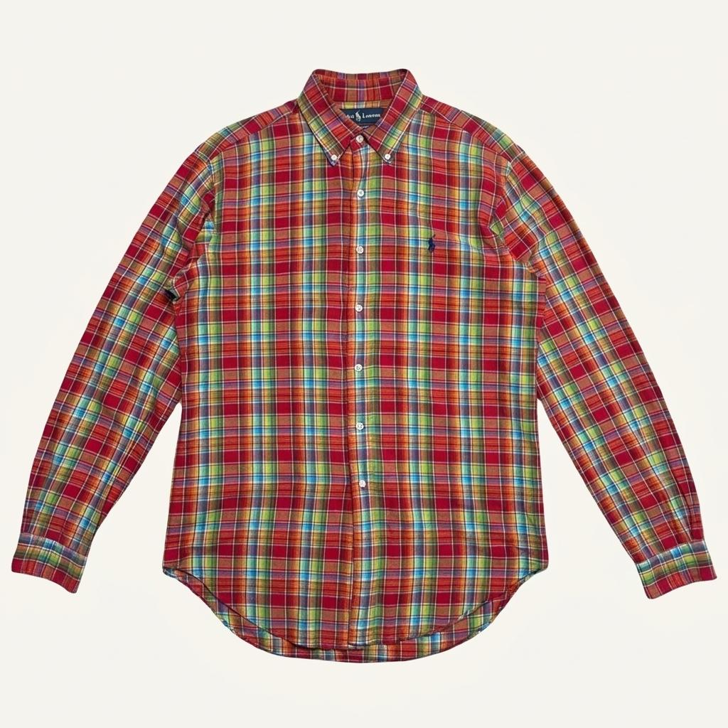 POLO RALPH LAUREN 레인보우 컬러 체크 셔츠 M 1