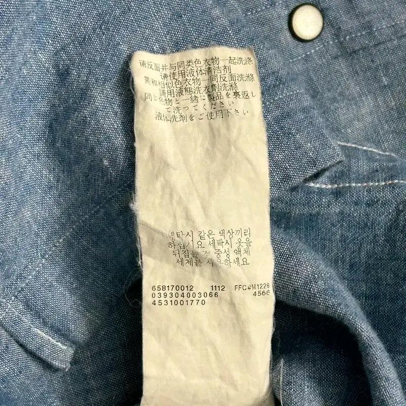 LEVI'S 데님 린넨 웨스턴 반팔 셔츠 S 9