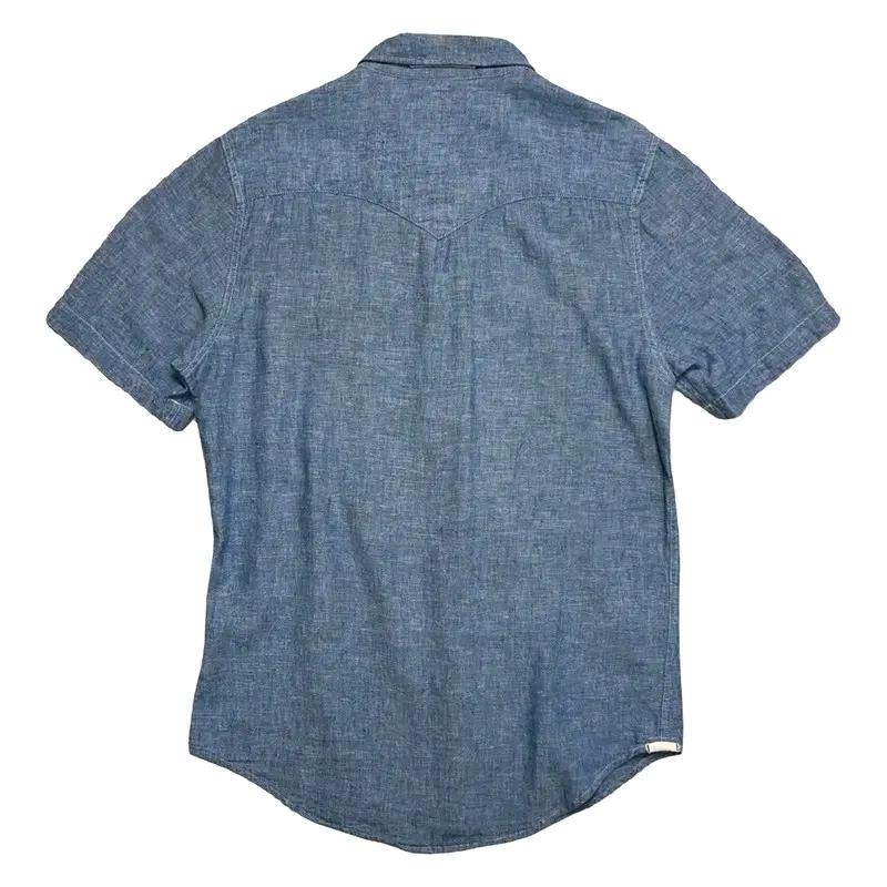 LEVI'S 데님 린넨 웨스턴 반팔 셔츠 S 10