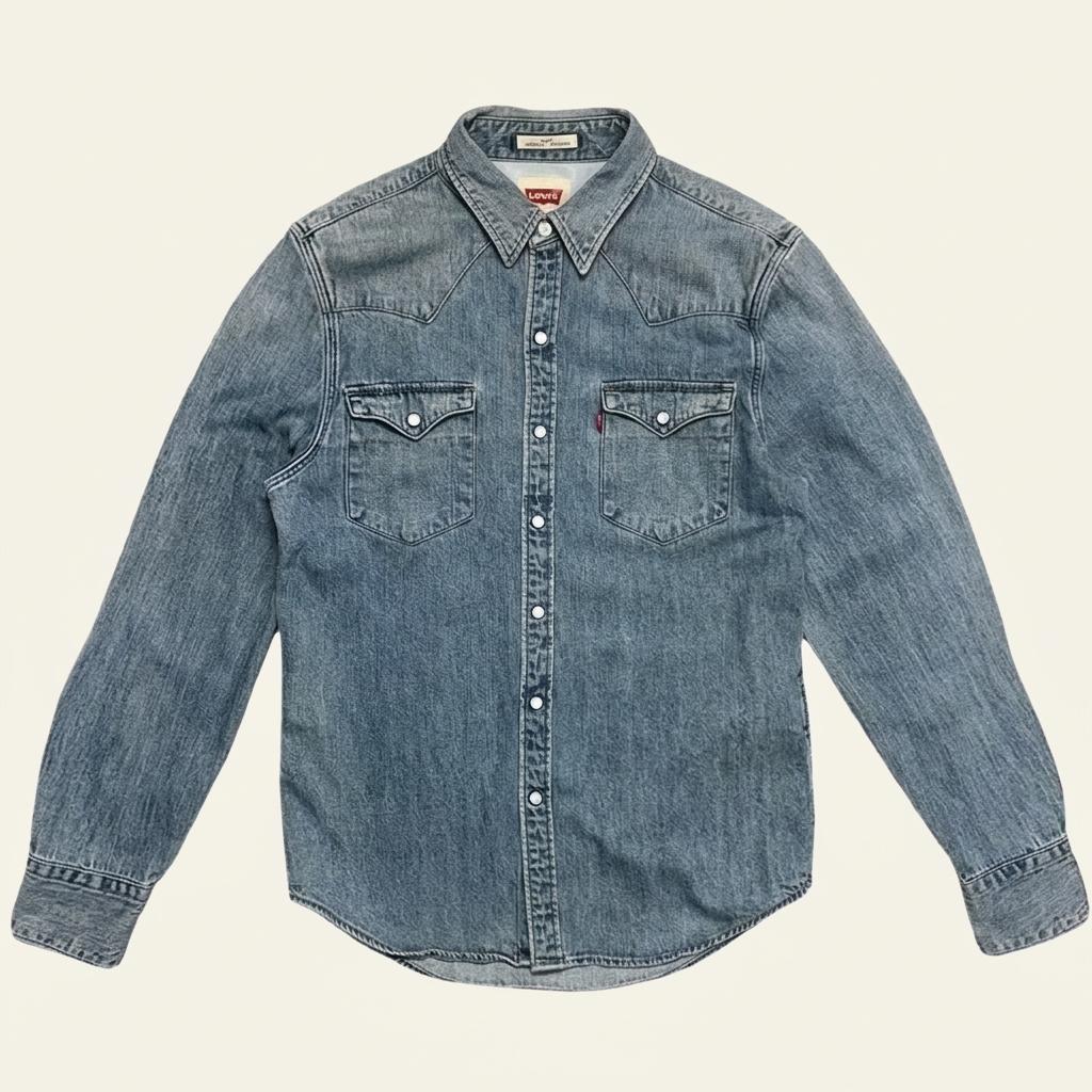 LEVI'S 웨스턴 투포켓 데님 셔츠 S 1