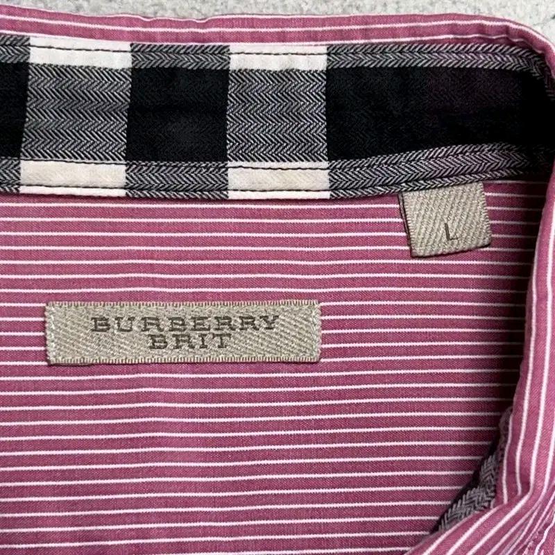 BURBERRY BRIT 레드 스트라이프 셔츠 L 6