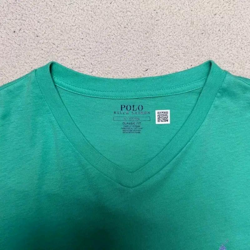 RALPH LAUREN 브이넥 반팔 티셔츠 민트 M 4
