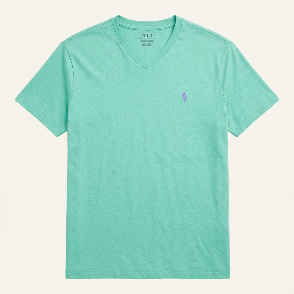 RALPH LAUREN 브이넥 반팔 티셔츠 민트 M 1