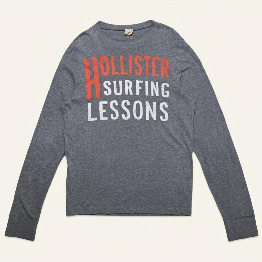 HOLLISTER 프린팅 롱슬리브 티셔츠 그레이 M 1