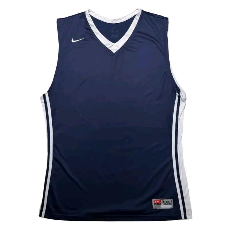 NIKE 드라이핏 올드스쿨 농구 슬리브리스 티 네이비 XXL 2