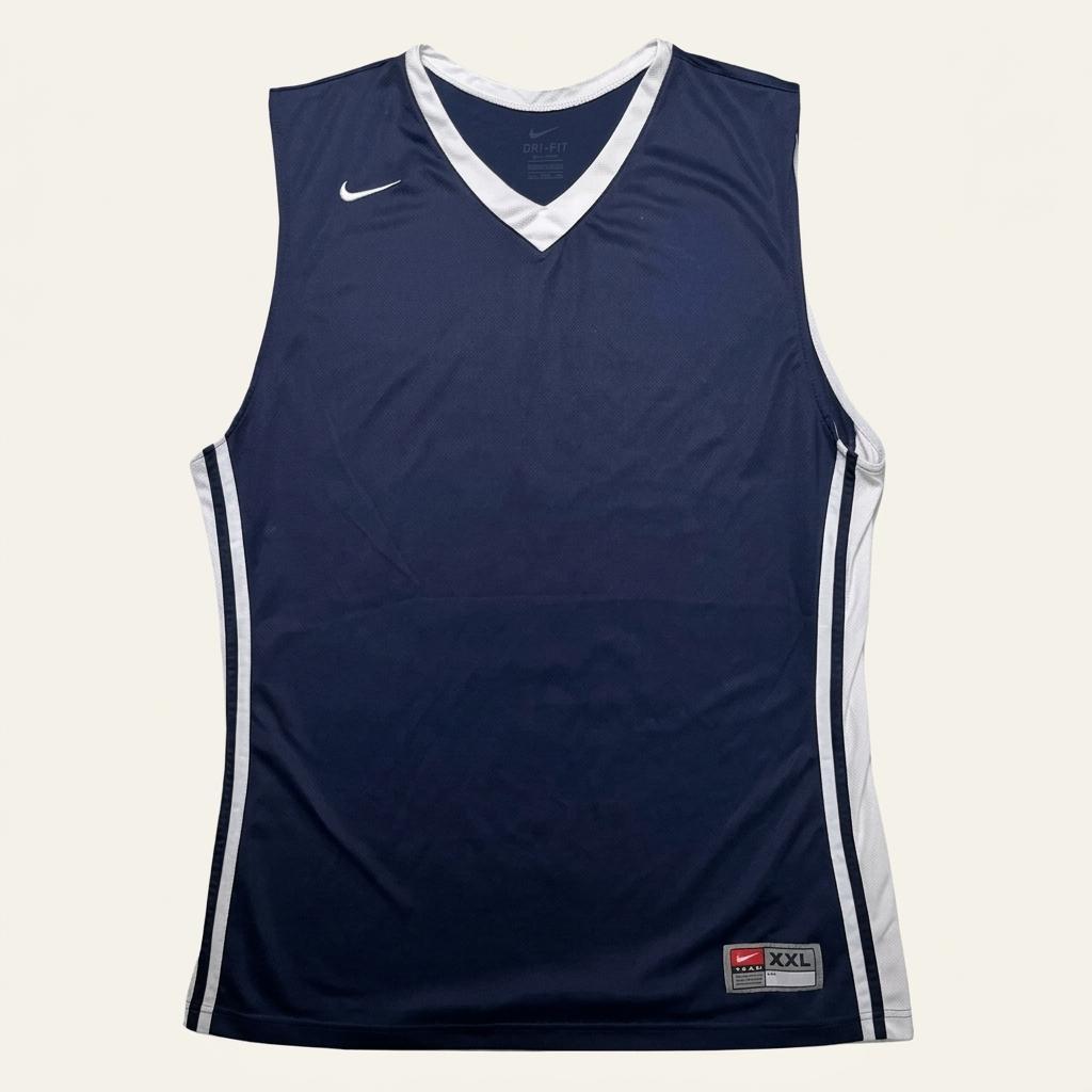 NIKE 드라이핏 올드스쿨 농구 슬리브리스 티 네이비 XXL 1