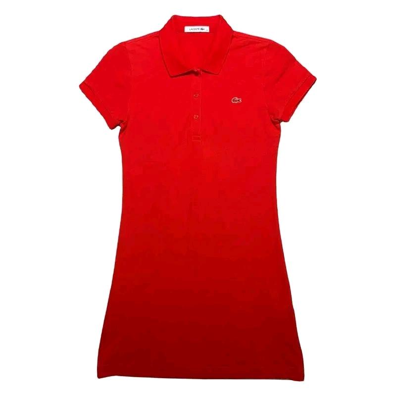 LACOSTE 폴로 반팔 PK 원피스 오렌지 36 2