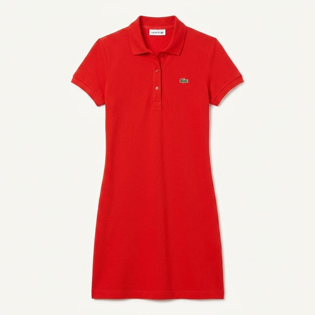 LACOSTE 폴로 반팔 PK 원피스 오렌지 36 1