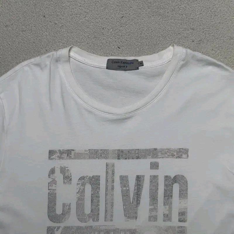 CALVIN KLEIN  프린팅 반팔 티셔츠 화이트 M 4