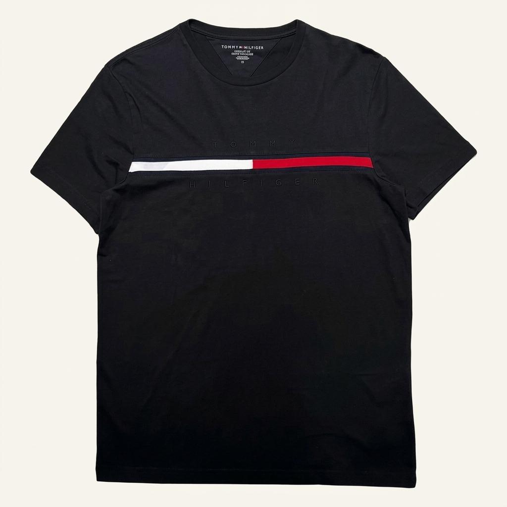 TOMMY HILFIGER 레귤러 핏 반팔 티셔츠 블랙 M 1