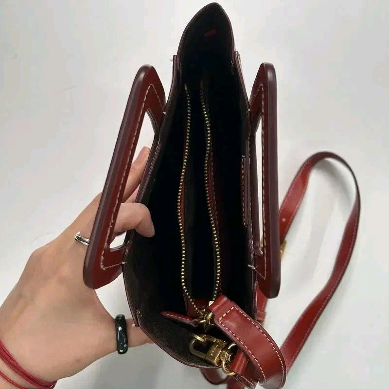 STAUD Leather Bucket Bag 버건디 7