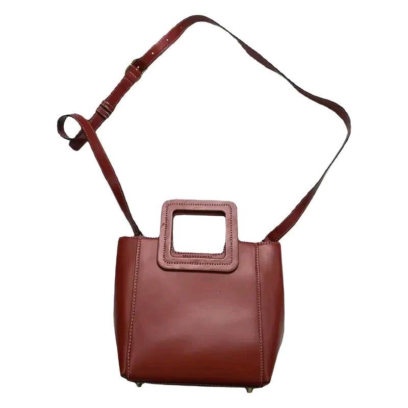 STAUD Leather Bucket Bag 버건디 9