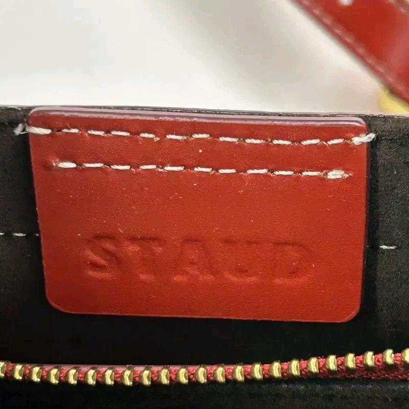 STAUD Leather Bucket Bag 버건디 8