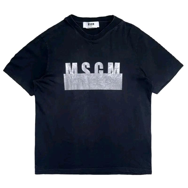 MSGM 21SS 실버 로고 티셔츠 블랙 S 2