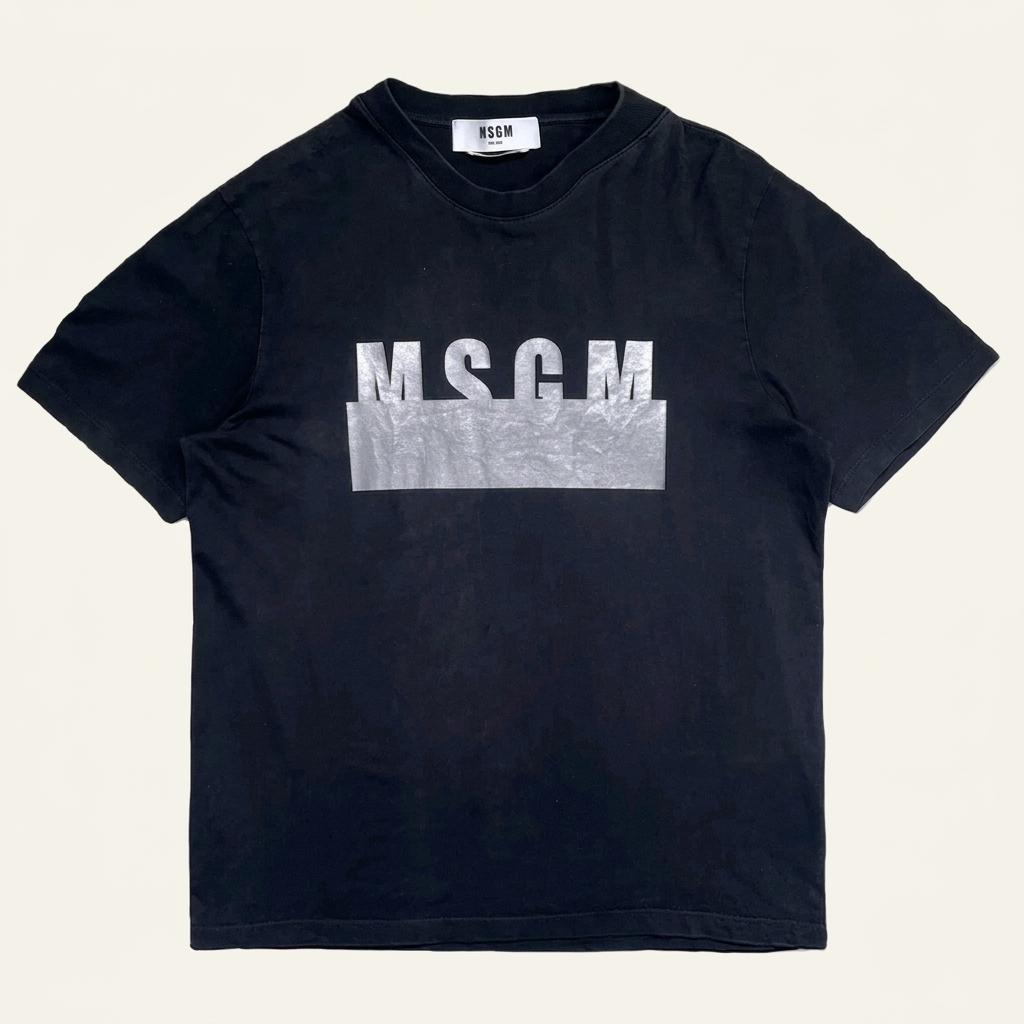 MSGM 21SS 실버 로고 티셔츠 블랙 S 1