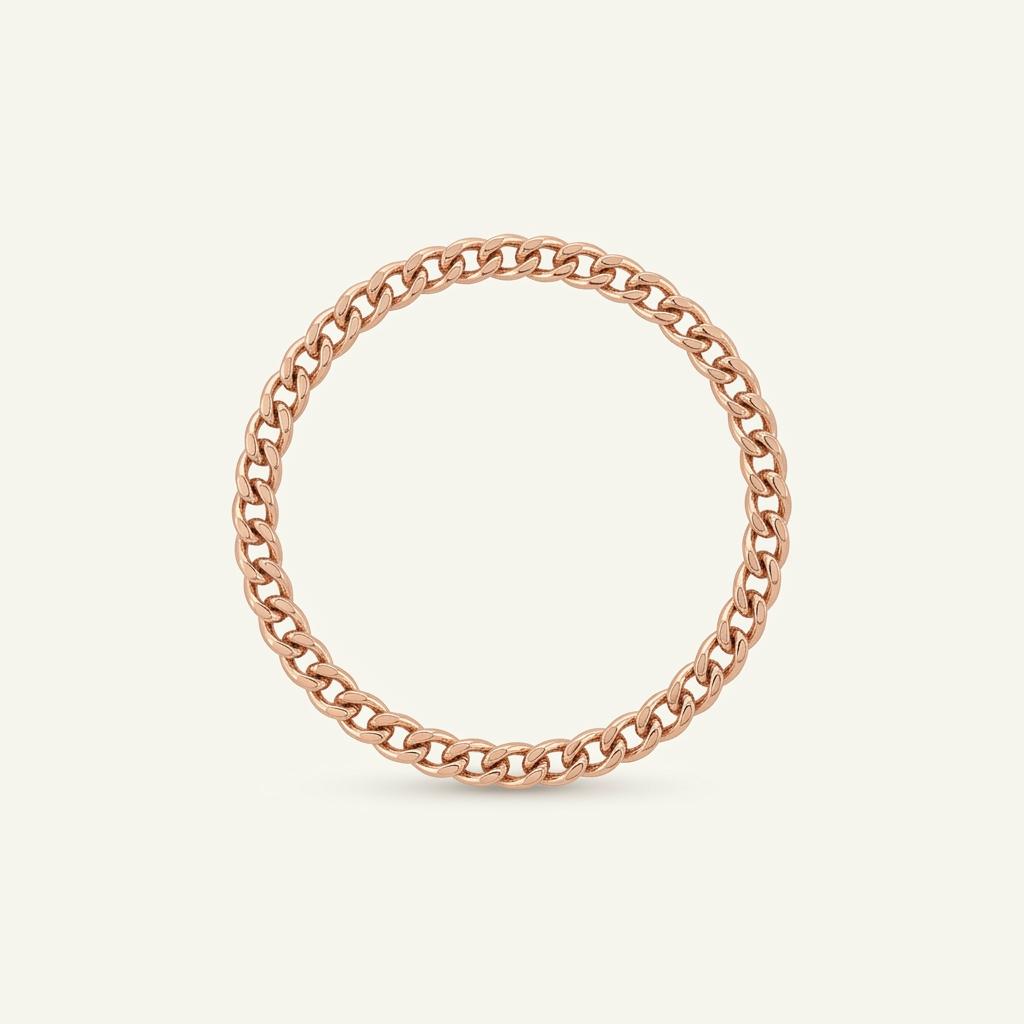 페르테 루메 로즈골드 14K 골드 체인 반지 55-56mm 1