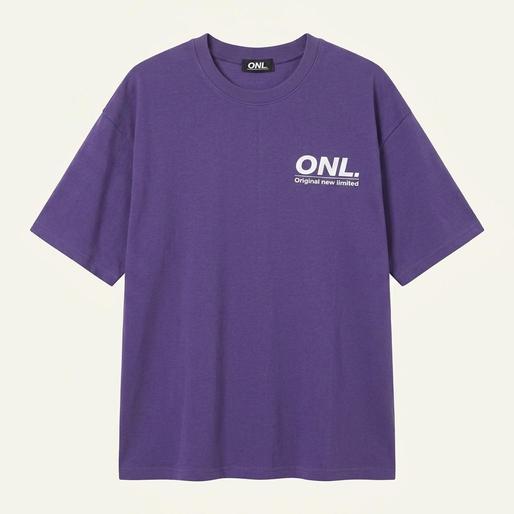 ONL 레터링 로고 오버핏 반팔 티셔츠 퍼플 1