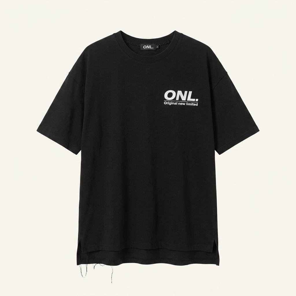 ONL 레터링 그래픽 반팔 티셔츠 블랙 1