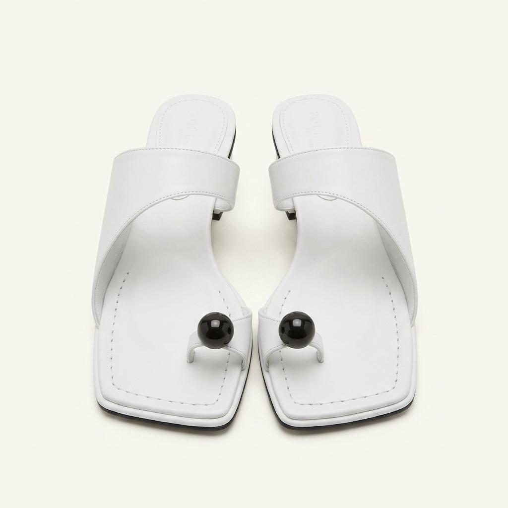 #1143 진주 쪼리힐 2cm 화이트 245 1