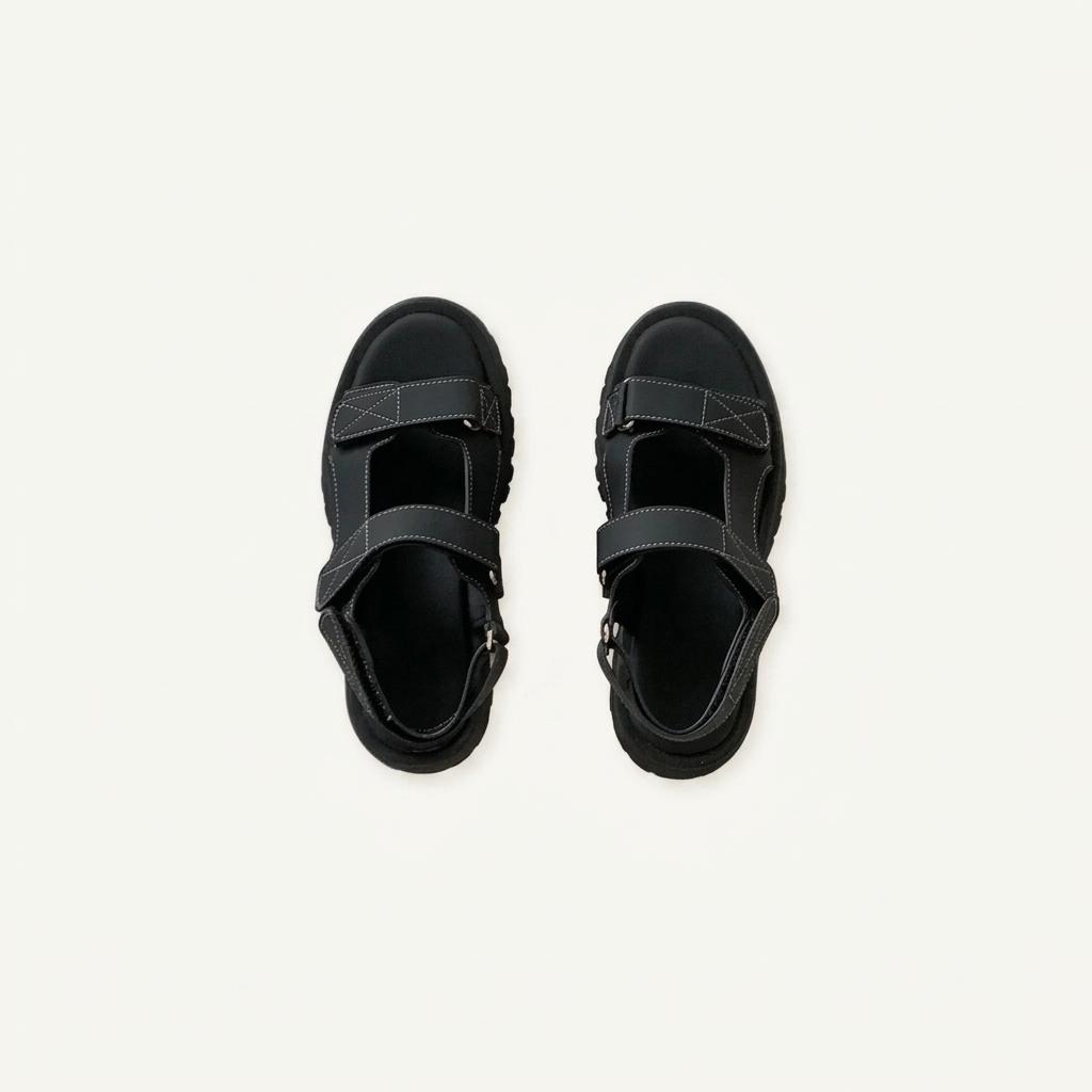 #세일 236 벨크로 찍찍이 4cm 캐쥬얼 샌들 240 블랙-새상품 1