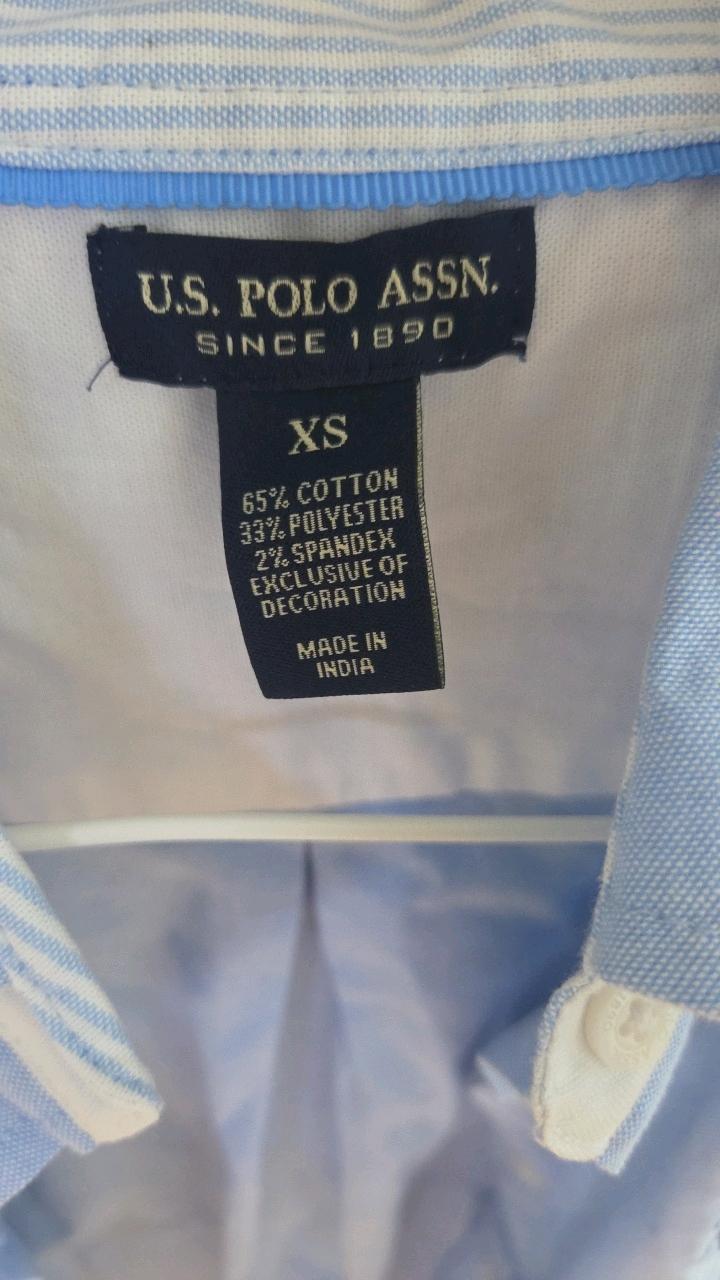 US POLO ASSN 스트라이프 옥스포드 셔츠 원피스 XS 3
