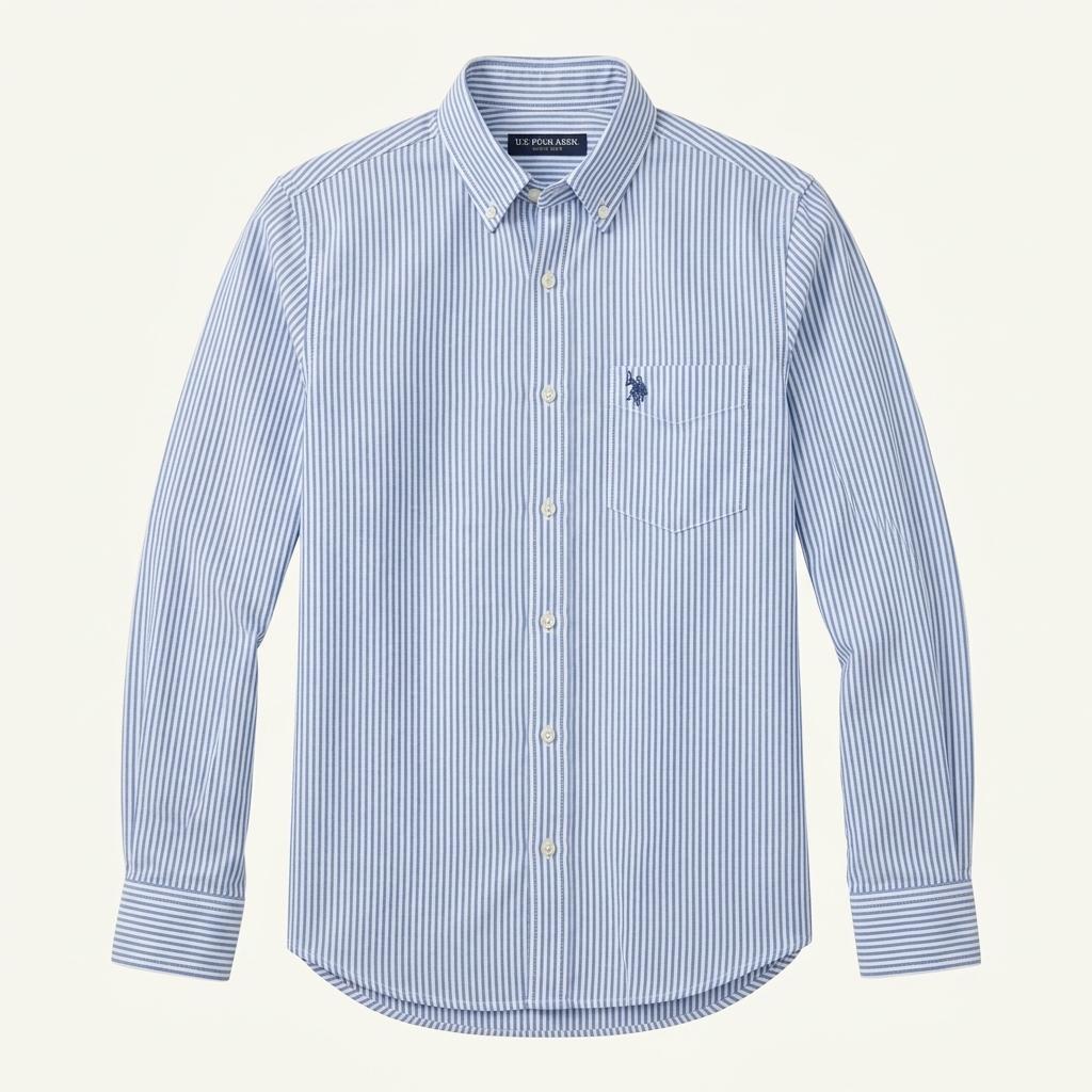 US POLO ASSN 스트라이프 옥스포드 셔츠 원피스 XS