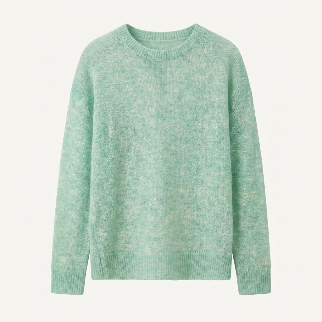 ZARA 자라 민트 모헤어 텍스처 라운드 니트 1