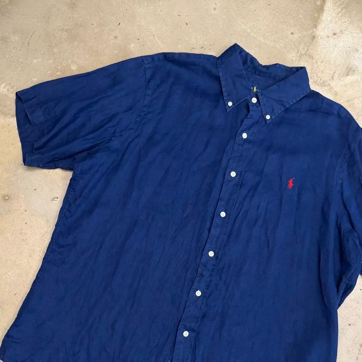 XL 폴로랄프로렌 네이비 린넨셔츠 2