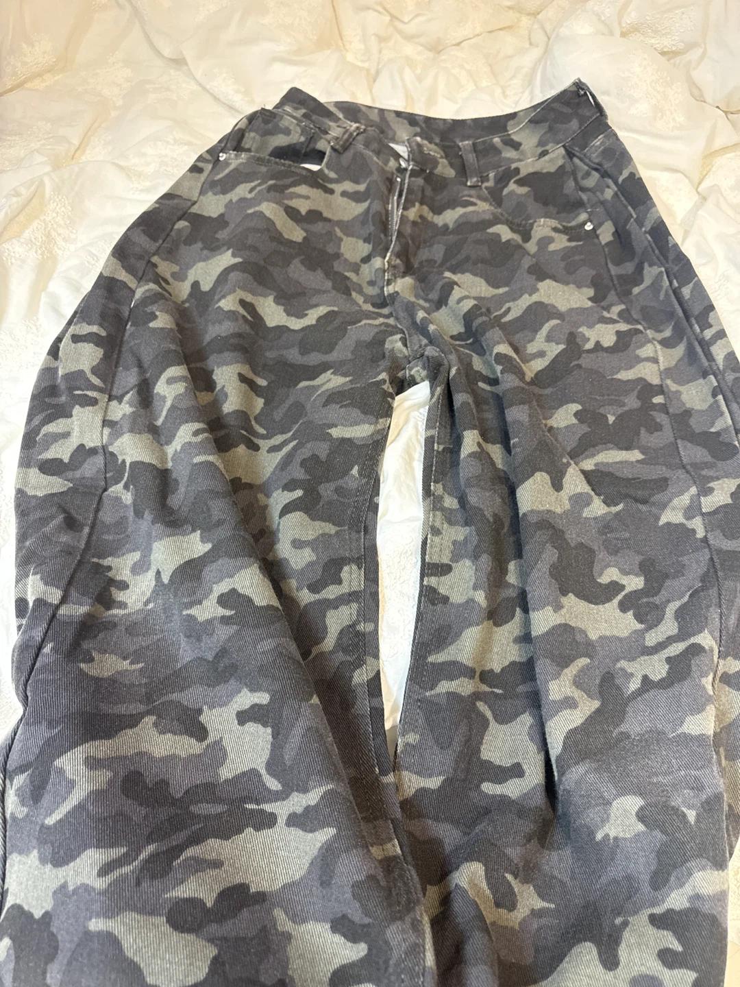 카모플라쥬 와이드 청바지 3