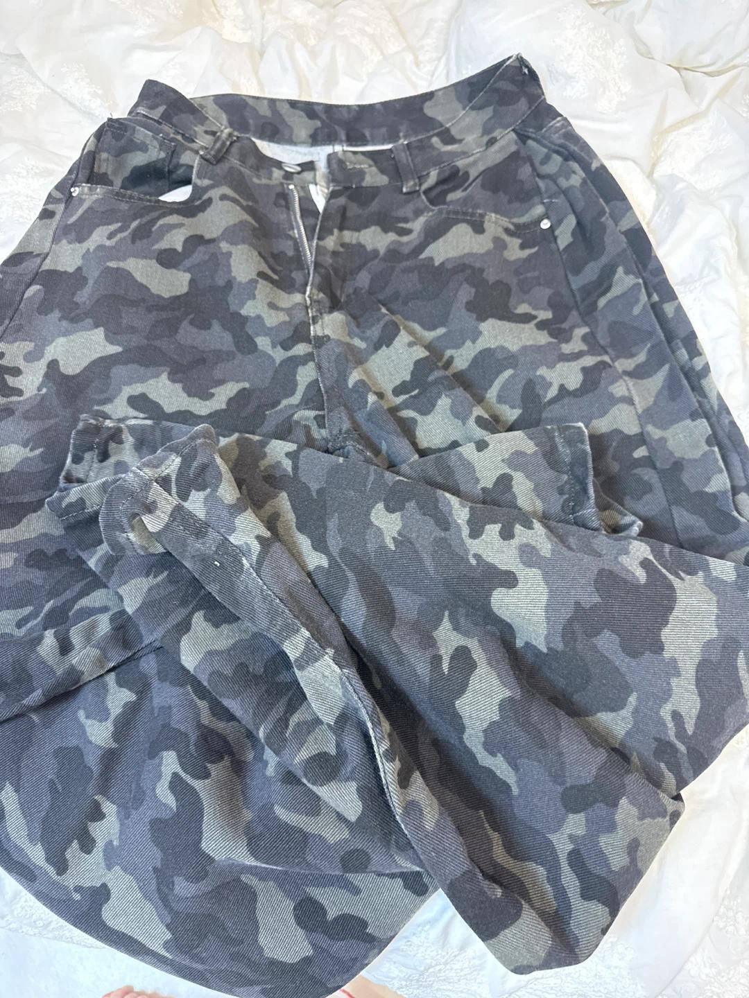 카모플라쥬 와이드 청바지 2