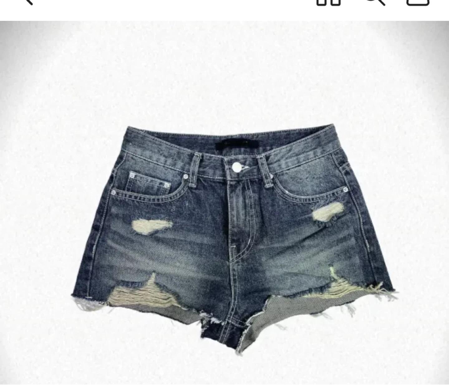 카리나 데미지 진청 숏팬츠 3