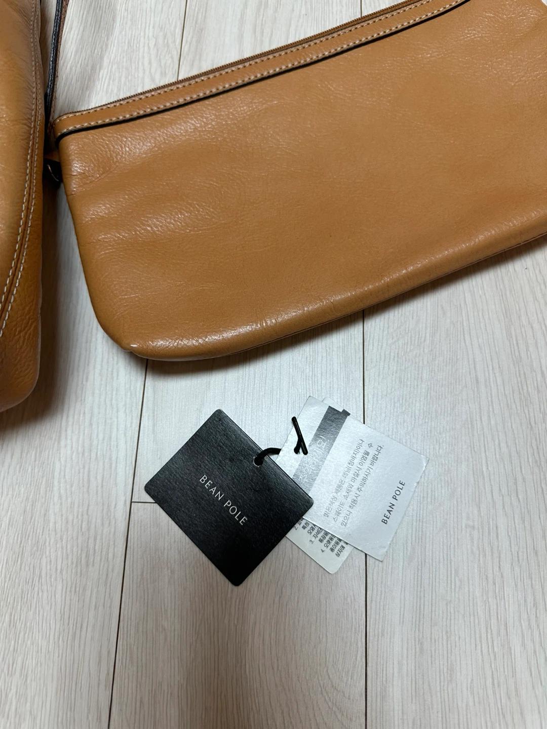 빈폴 브라운 가죽 숄더백 + 파우치 4