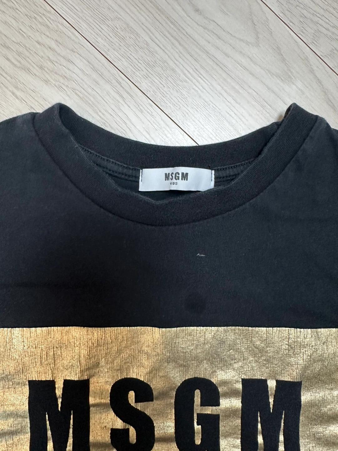 MSGM 키즈 블랙 반팔 티셔츠 (130-140) 4